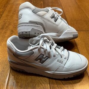 New Balance 550 Womens 7.5 Gray and White Sneakers